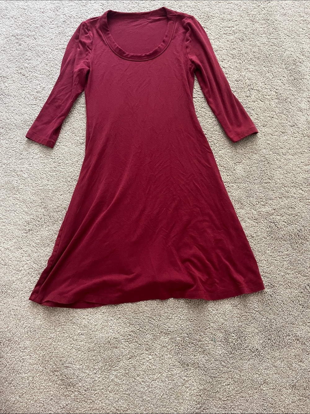 Target Burgundy Scoop Neck Long Sleeve Dress